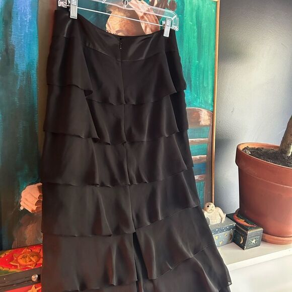 Bianca Nygard Elegant Black Tiered Maxi Skirt Size 8 - Picture 3 of 14